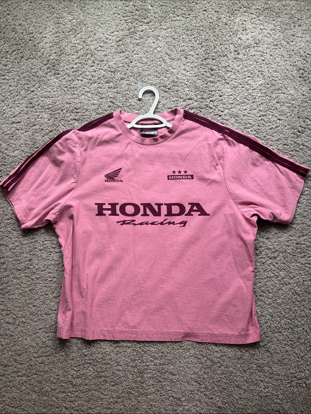 Short Sleeve Racing Tee in Pink